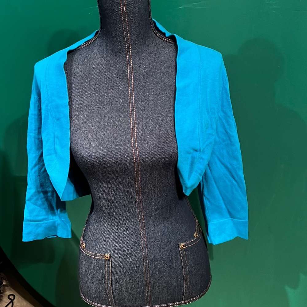Teal shrug jacket